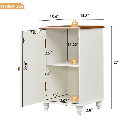 Floor Cabinet With Adjustable Shelf, Storage For Entryway