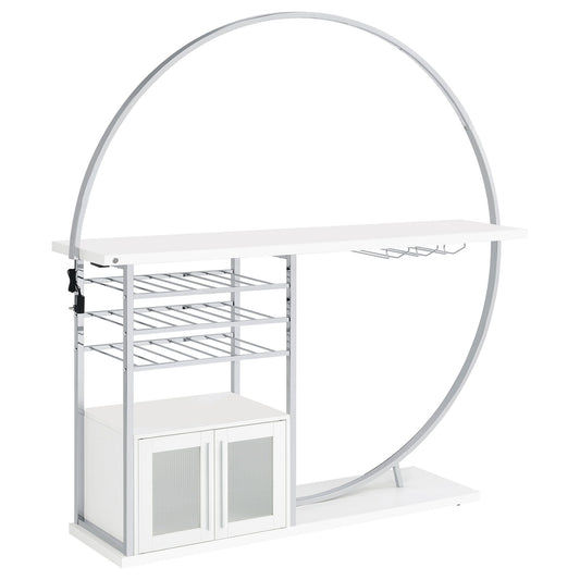 Casey - 2 Door Home Bar Storage Bar With Customizable Lighting - White