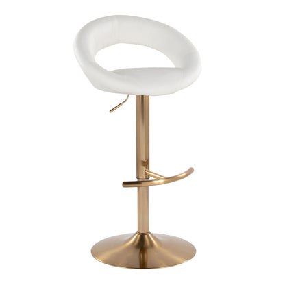 Posh - Contemporary / Glam Adjustable Barstool With Swivel With Rounded T Footrest (Set of 2)