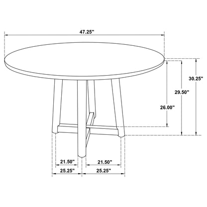 Guinea - Dining Table With Interlocking Base Design - Walnut