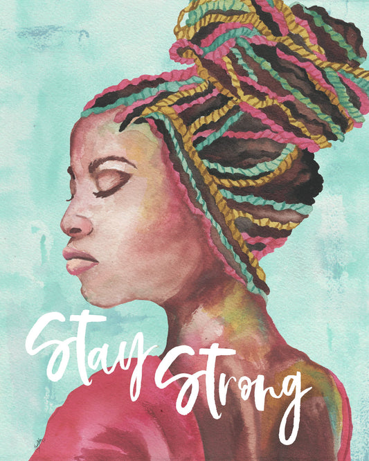 Small - Stay Strong By Elizabeth Medley - Light Blue