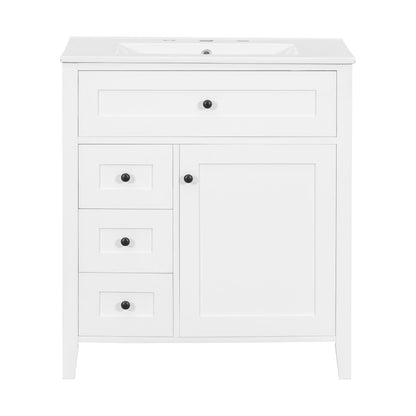 Modern Bathroom Vanity With Sink, 3 Drawers And Adjustable Shelf