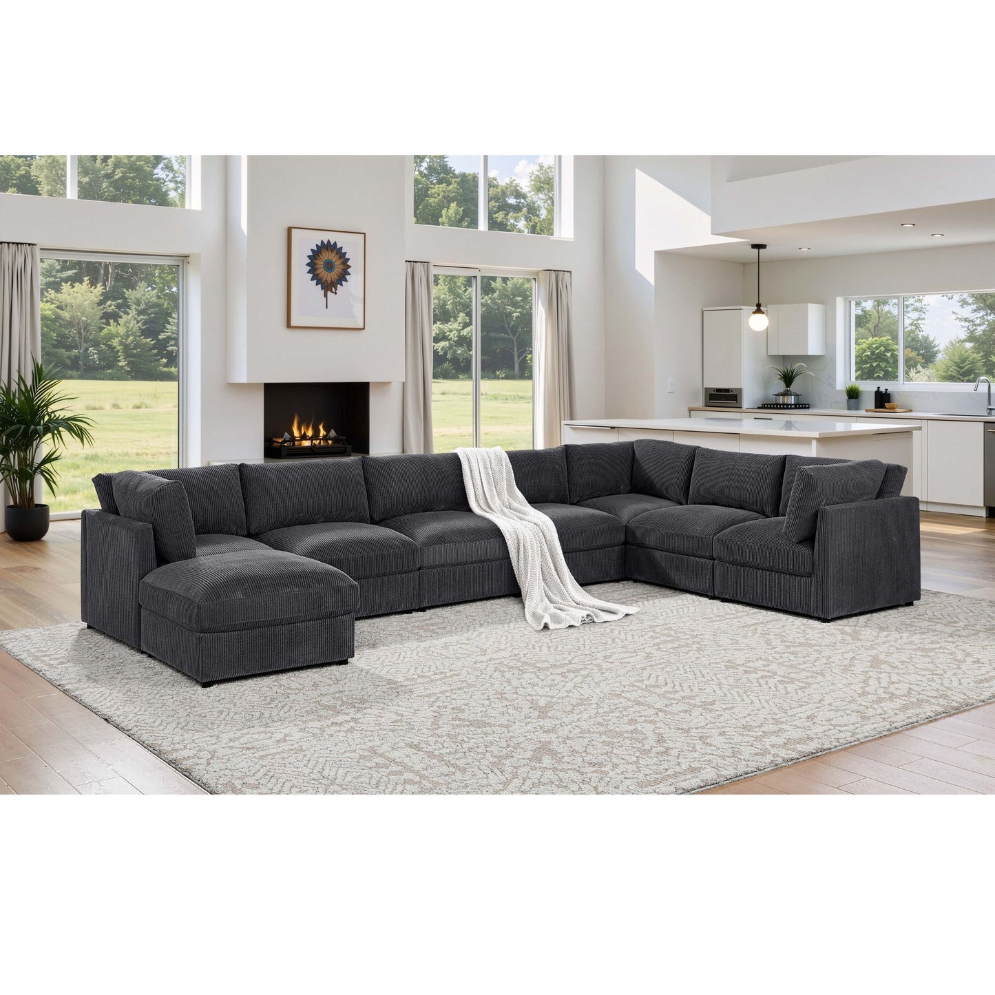 Modern Reversible Modular Sectional