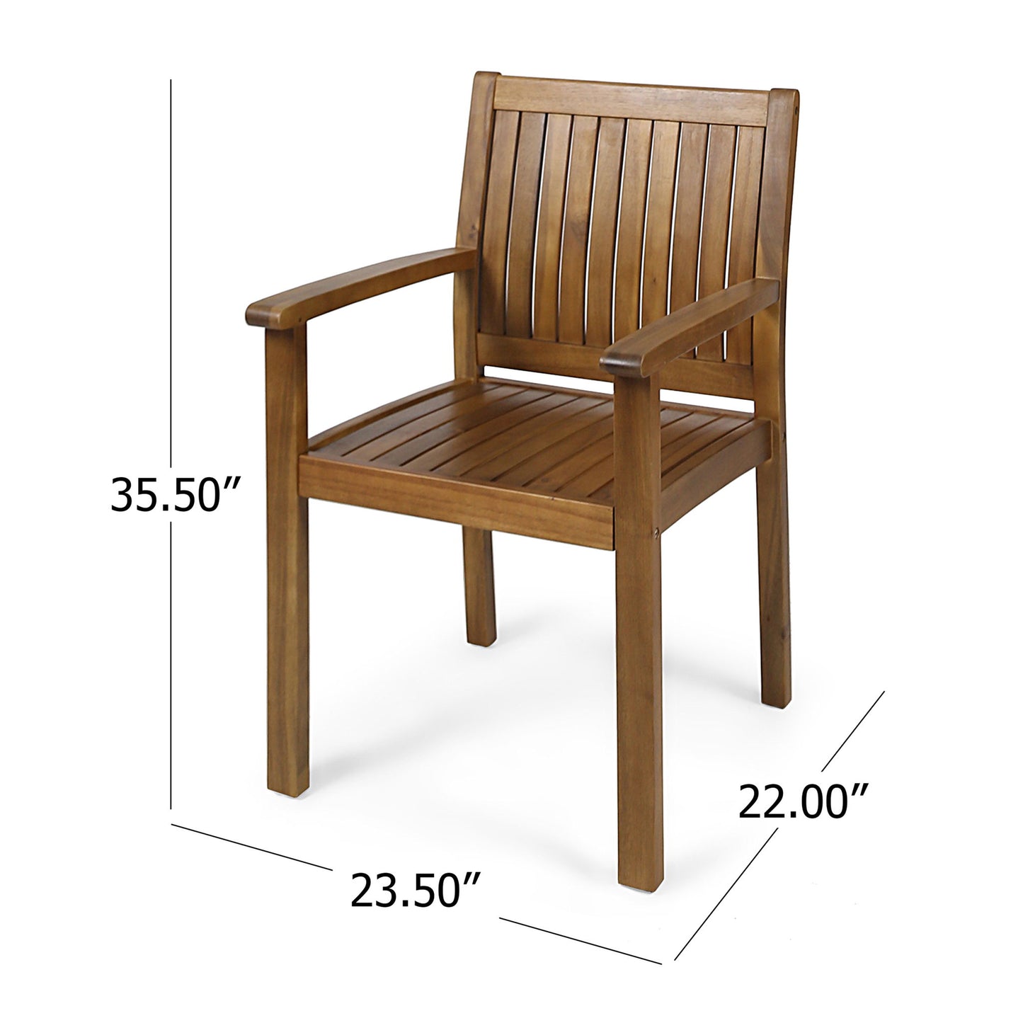 Amethyst - Outdoor Dining Chair With Slat Design (Set of 2) - Natural