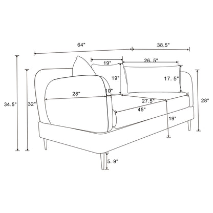 Repley - Upholstered Sculpted Track Arm Loveseat - Beige