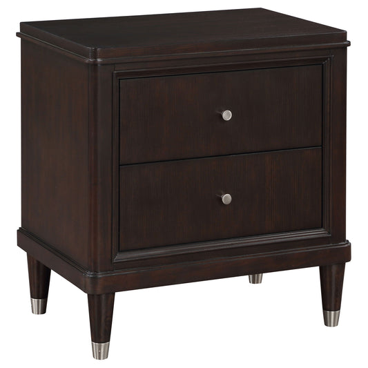 Niguel - 2 Drawer Nightstand With Felt Lined Top Drawer - Brown