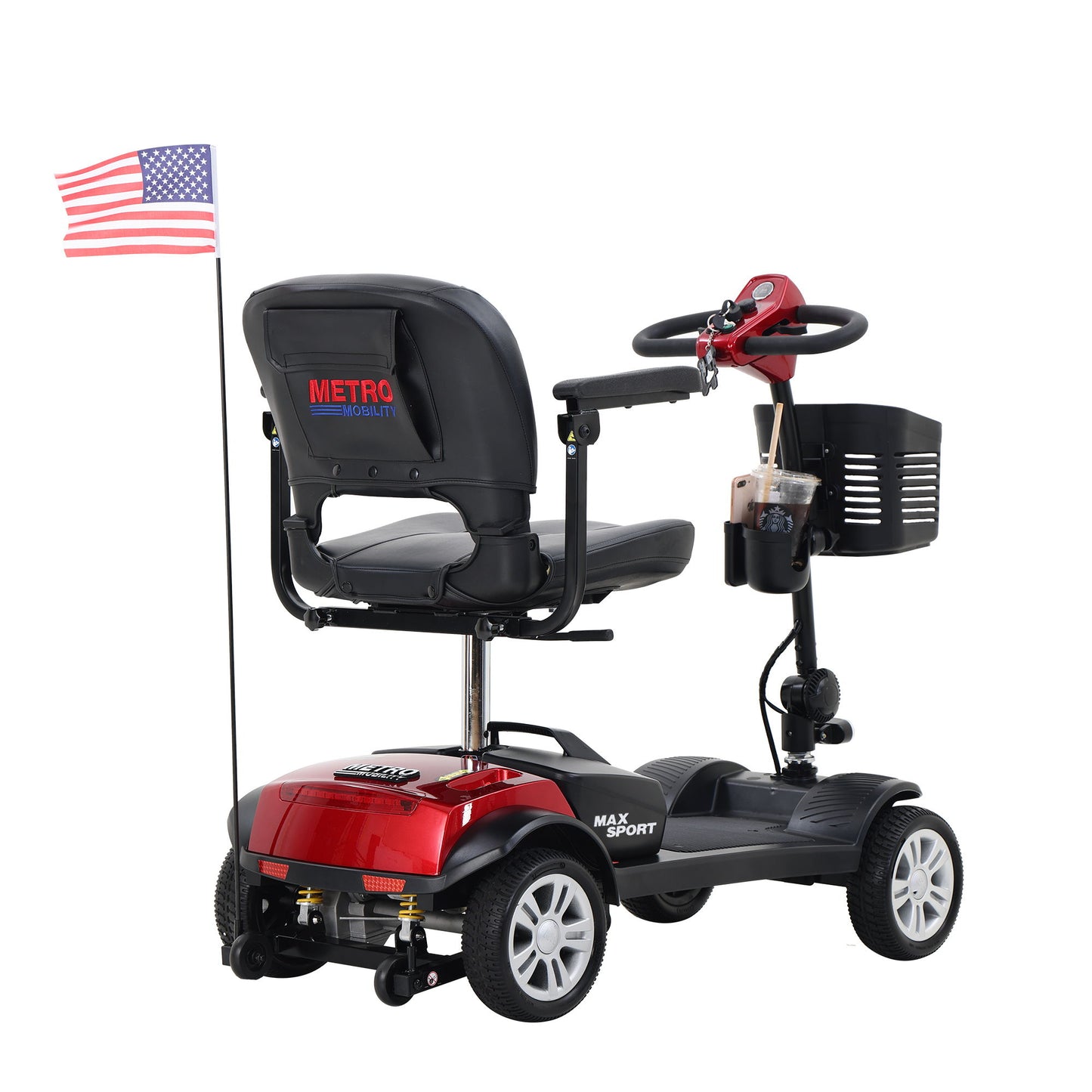 Max Sport - 4 Wheels Outdoor Compact Mobility Scooter With 2 Pieces X 12Ah Lead Acid Battery