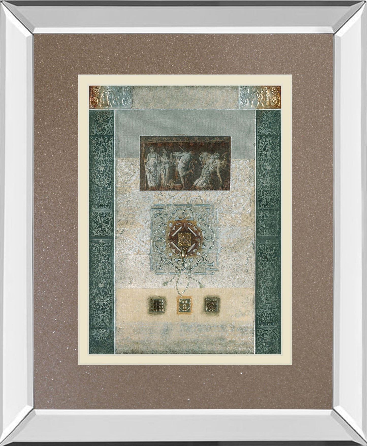Romanesque I By Douglas - Mirror Framed Print Wall Art - Light Brown