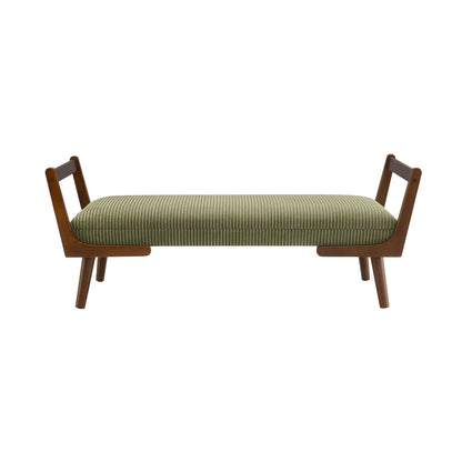 Mid-Century Bench With Wood Legs