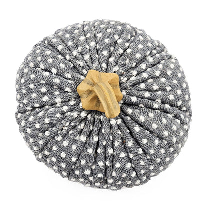 Pumpkin Ornament Decor For Holiday Harvest Festival Fall Festival & Thanksgiving (Set of 3) - White / Gray