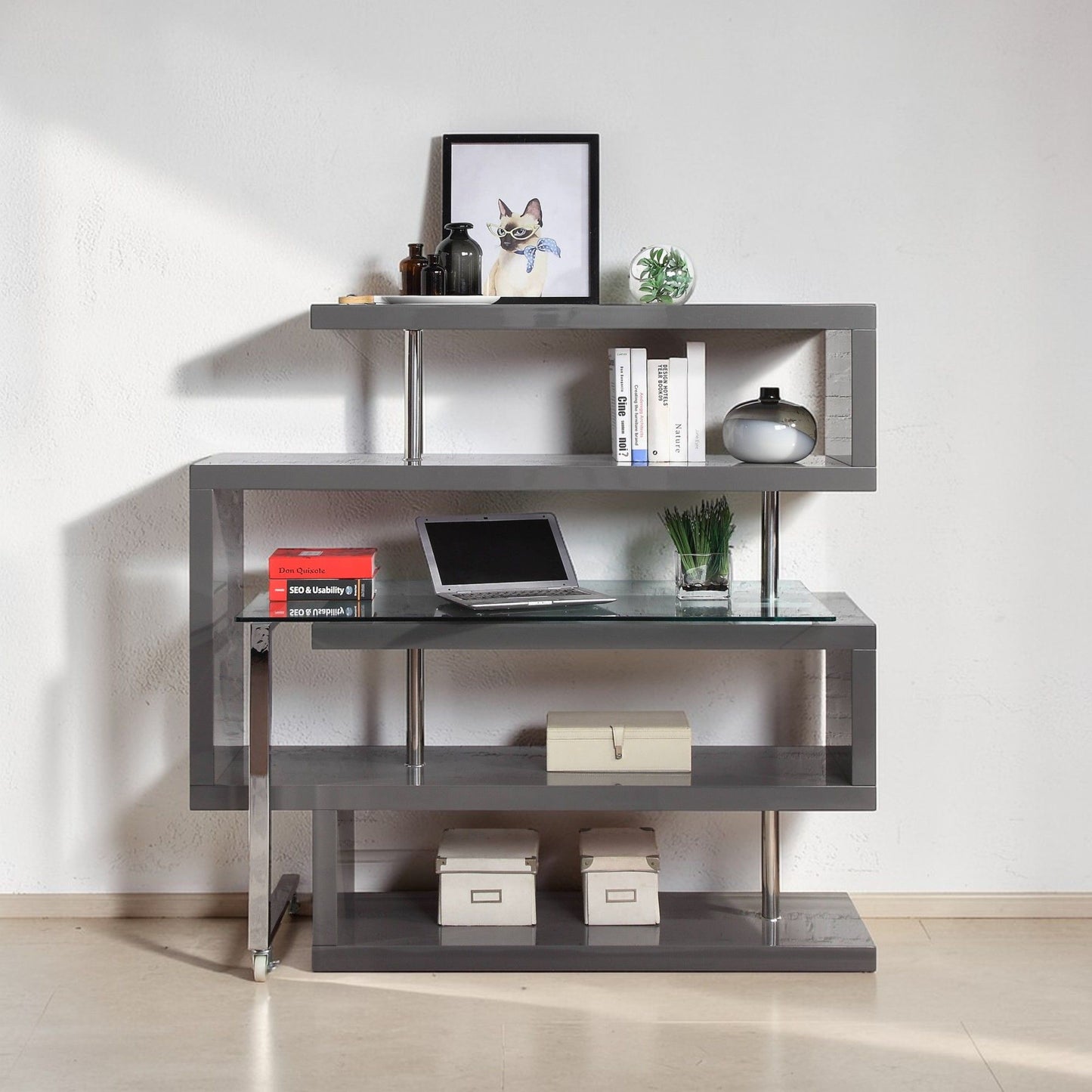 Buck II - Writing Desk With Bookshelf