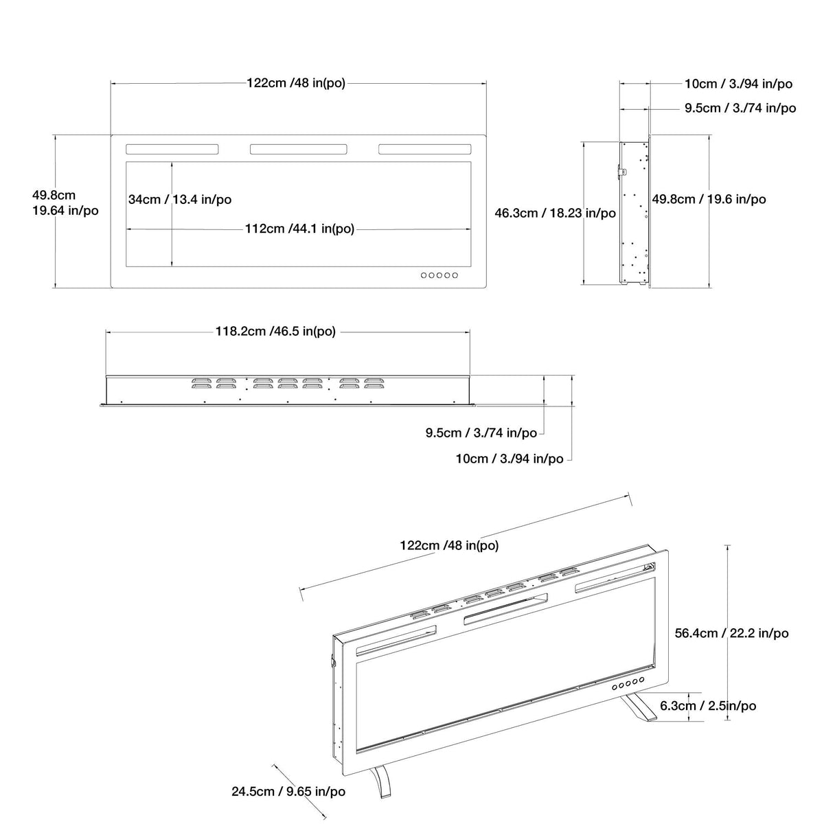 Electric Fireplace With Adjustable Flame