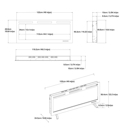 Electric Fireplace With Adjustable Flame