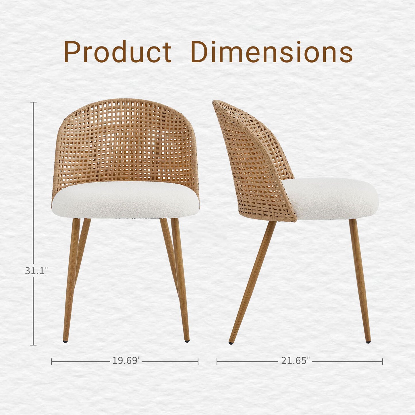 Dining Chairs (Set of 4) - Beige / Brown