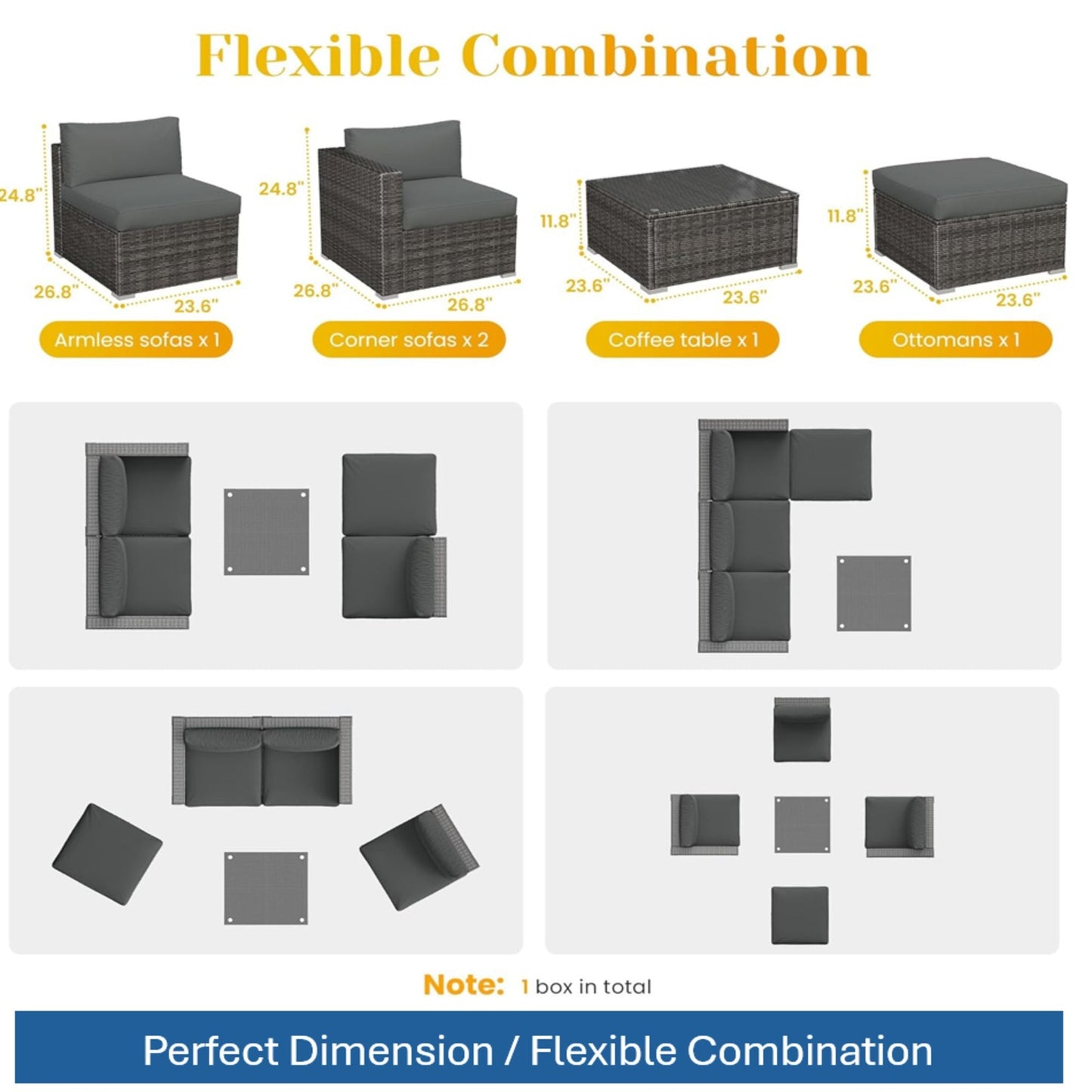 Modern Patio Set With Coffee Table
