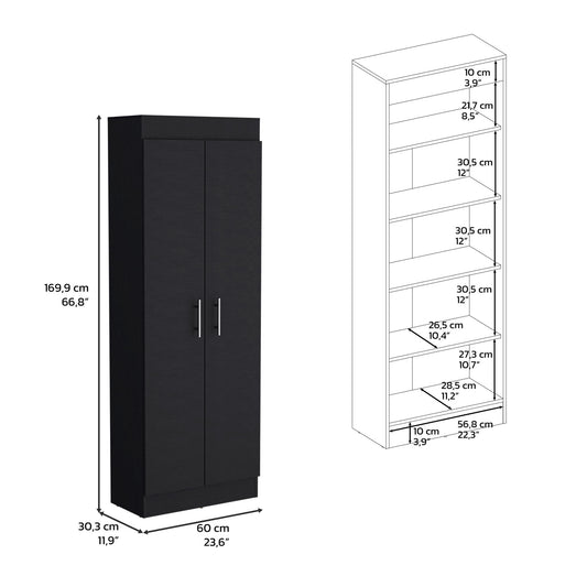 Clinton - Pantry Cabinet Kitchen Storage - Black