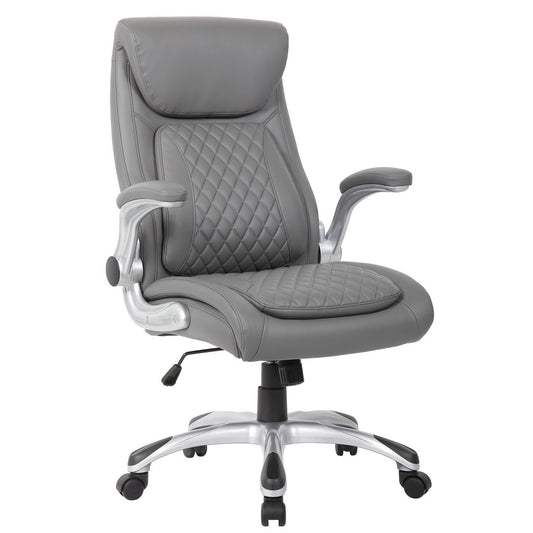 High Back Ergonomic Executive Office Chair, Adjustable Height And Lumbar Support For Home & Office - Antique Gray