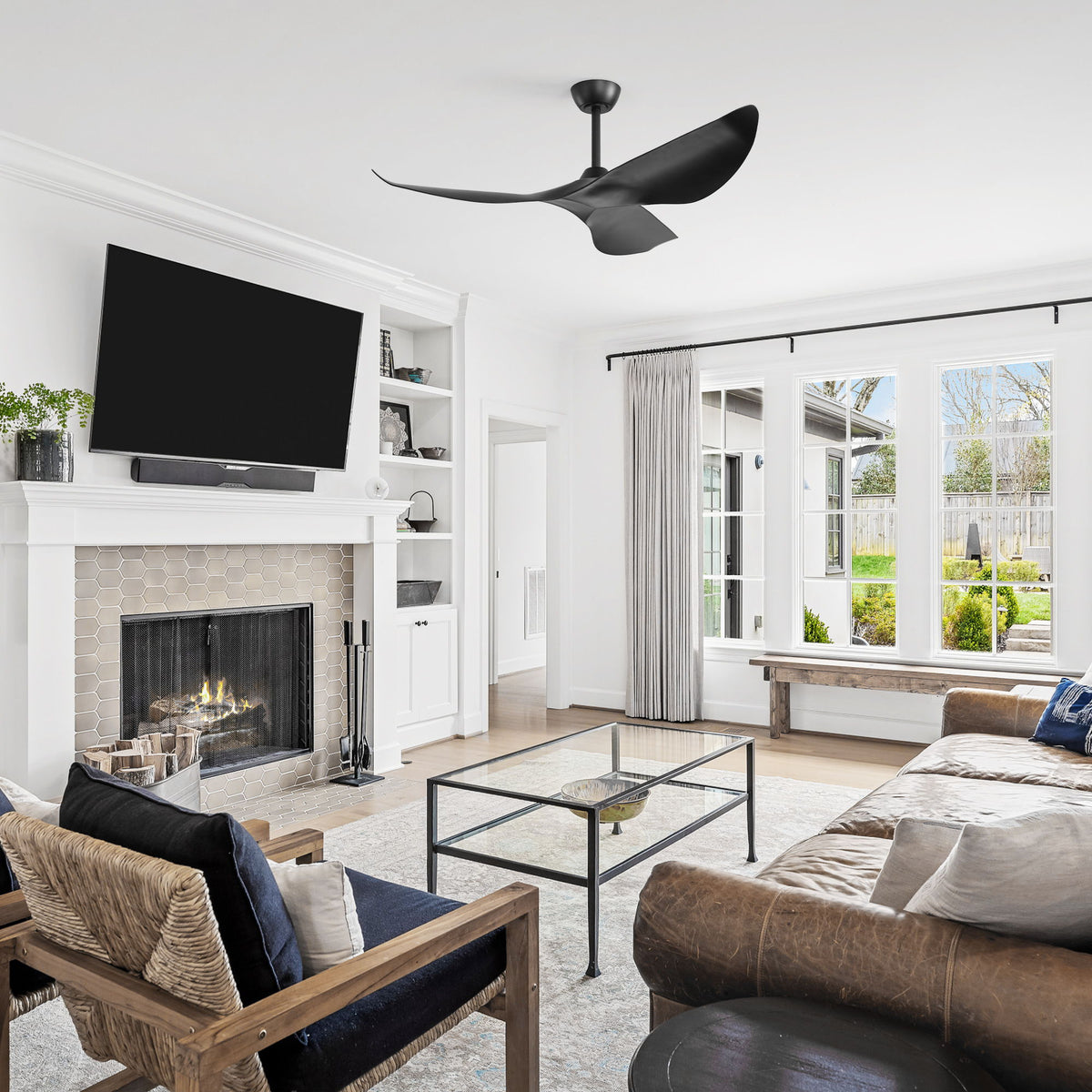 38" Ceiling Fan Without Light With DC Motor And Remote Control