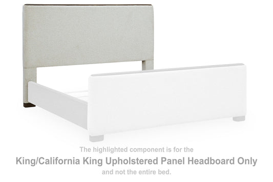 Radkin - King/California King Upholstered Panel Headboard - Burnished Brown