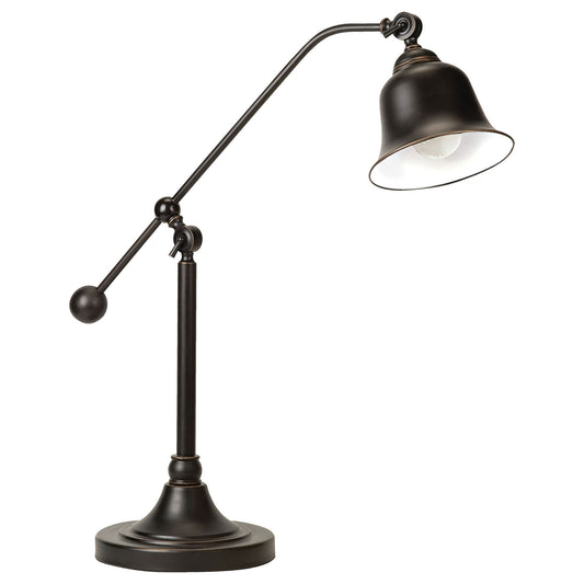 Edmond - Bell Down Table Lamp With Shade - Brown