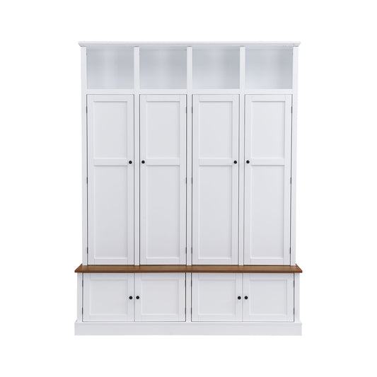 Hall Tree With Bench And Cabinet