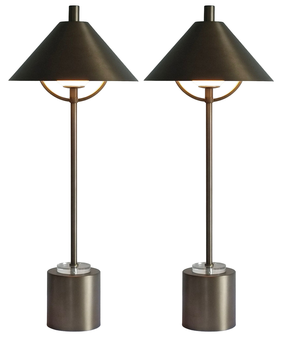 Crescent Mantle - 30 X 12 - Metal Buffet Lamp (Set of 2) - Matte Golden Bronze