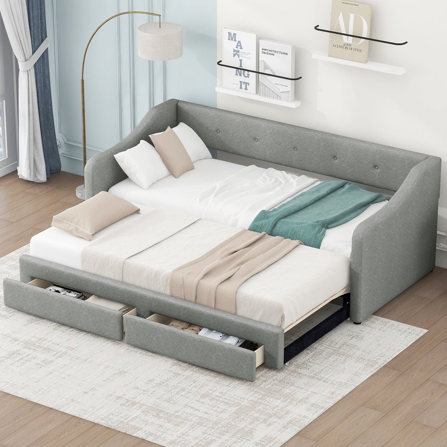 Upholstered Daybed With 2 Drawers