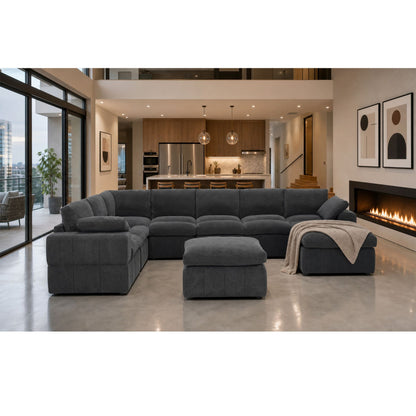 Sectional, Large Arms, Toss Pillows Included