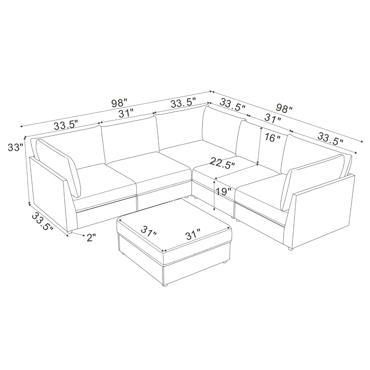 Modular Sectional With Custom Configuration