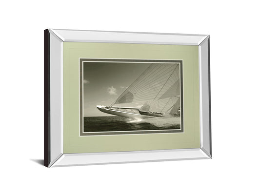 Sea Spray Il By Michael Kahn - Mirror Framed Print Wall Art - Gray