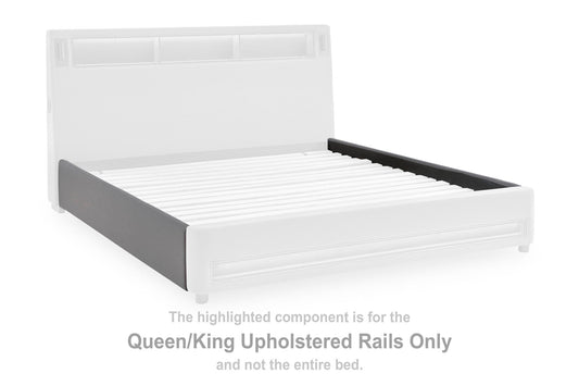 Verishaw - Queen/King Upholstered Rails - Gray