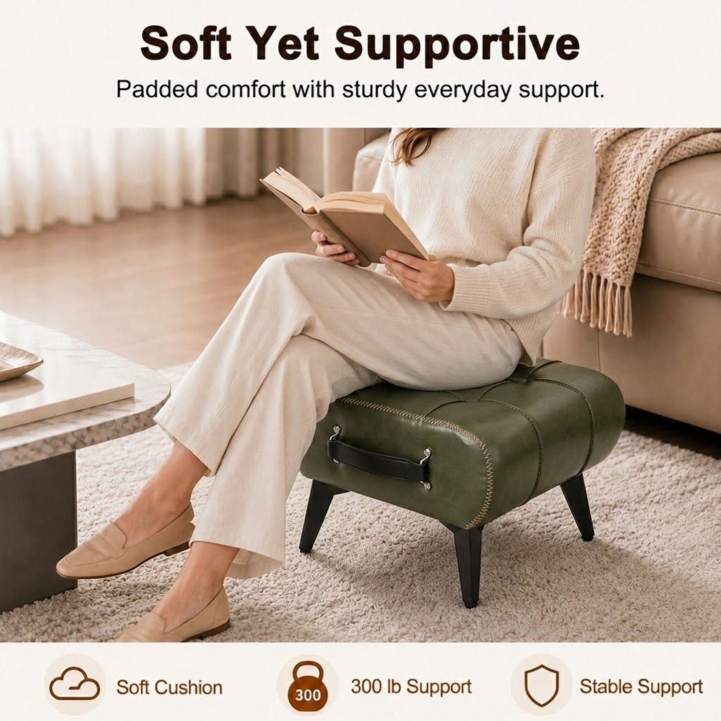 Minimalist Footstool With Hidden Storage