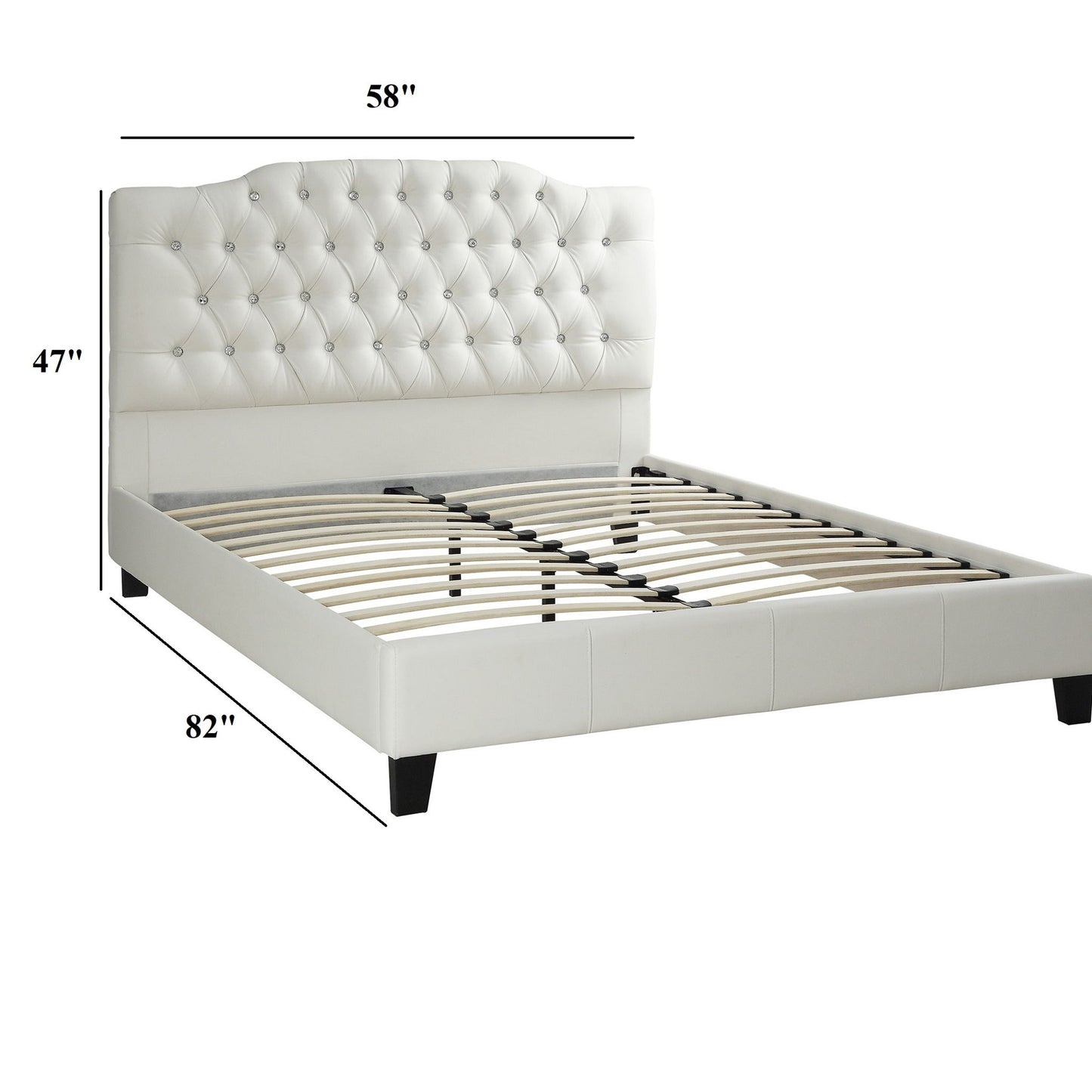 Modern Bed Frame With Tufted Upholstered Headboard