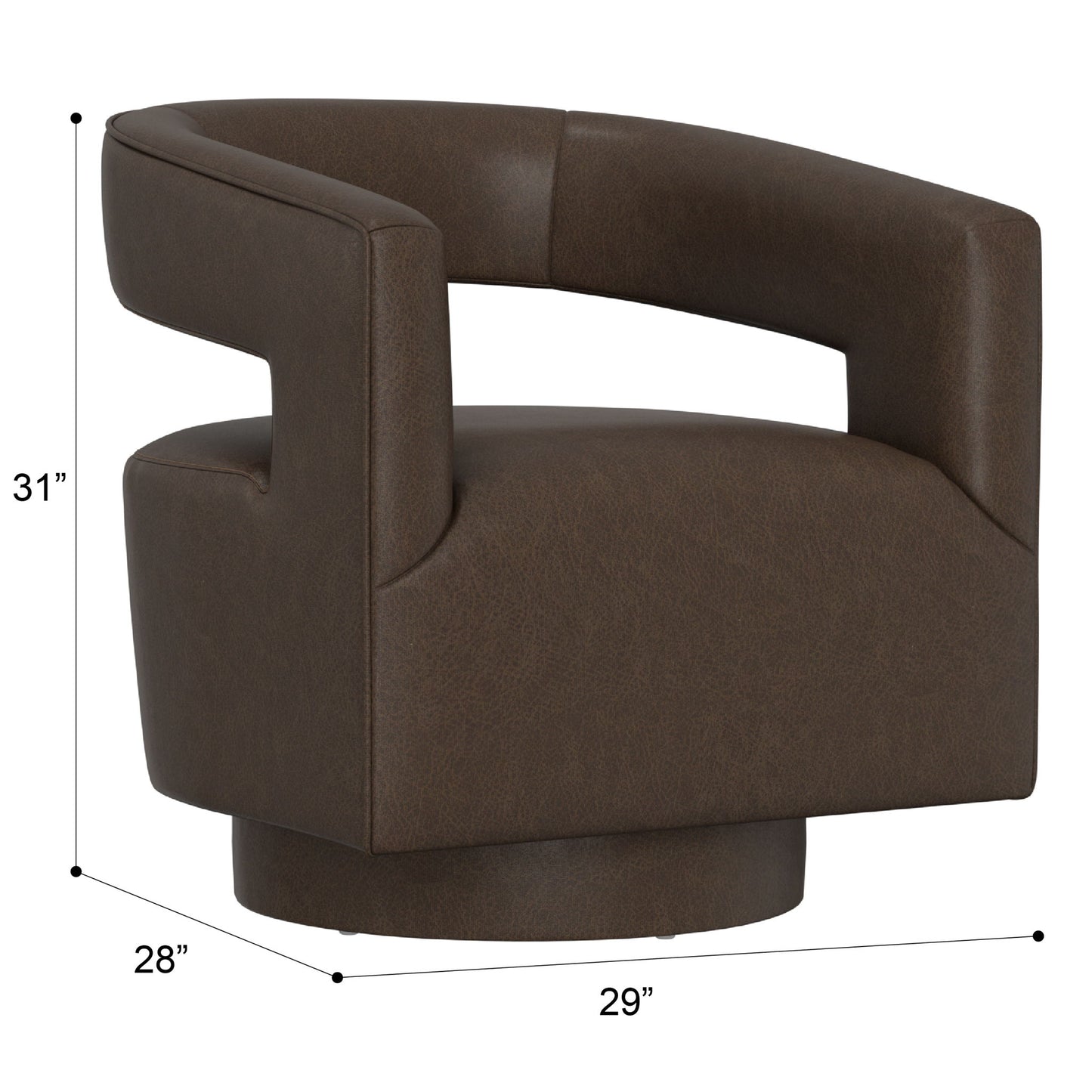 Swivel Accent Chair With Geometric Backrest