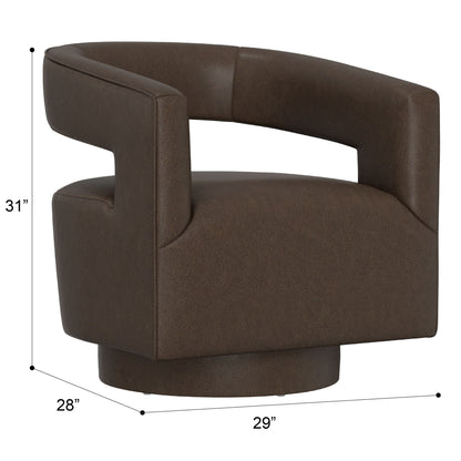 Swivel Accent Chair With Geometric Backrest