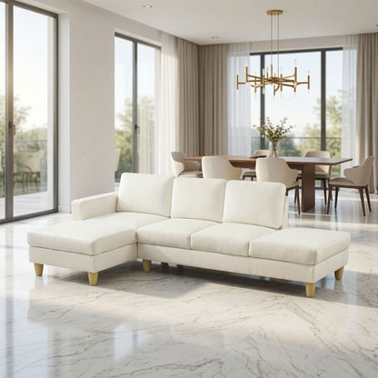 L - Shaped Sectional Sofa With Chaise & Ottoman