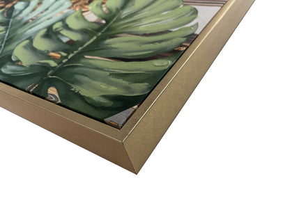 Emerald Aristocrat Hand-Embellished Canvas In Frame - Green / Gold