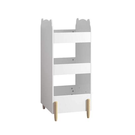Bear Shaped Bookshelf With Chalkboard Side, 3 Tier Storage Organizer For Playroom - White