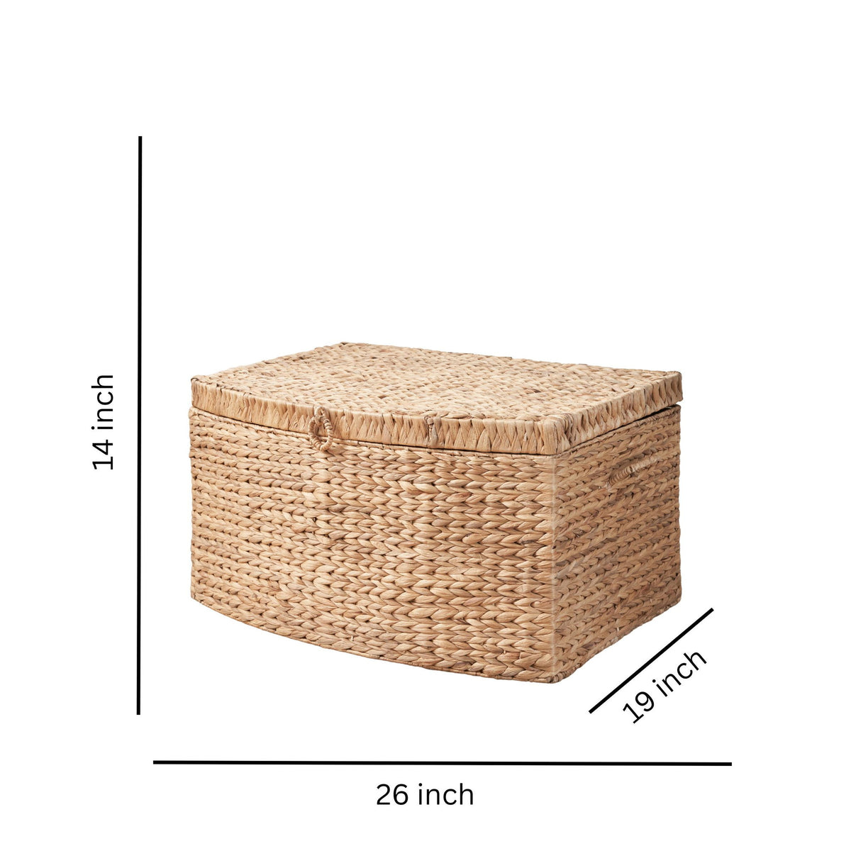 Rectangular Curve Trunk With Handles For Clothes, Toys, Magazines And Book Storage - Light Brown