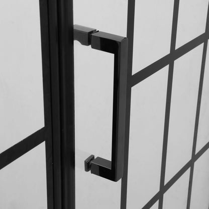 Frameless Pivot Shower Door With Pattern Glass, Open Entry Design