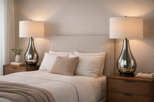 Smoke Pearl Essence Glass & Metal Table Lamp (Set of 2) - Smoke Pearl / Matte Black