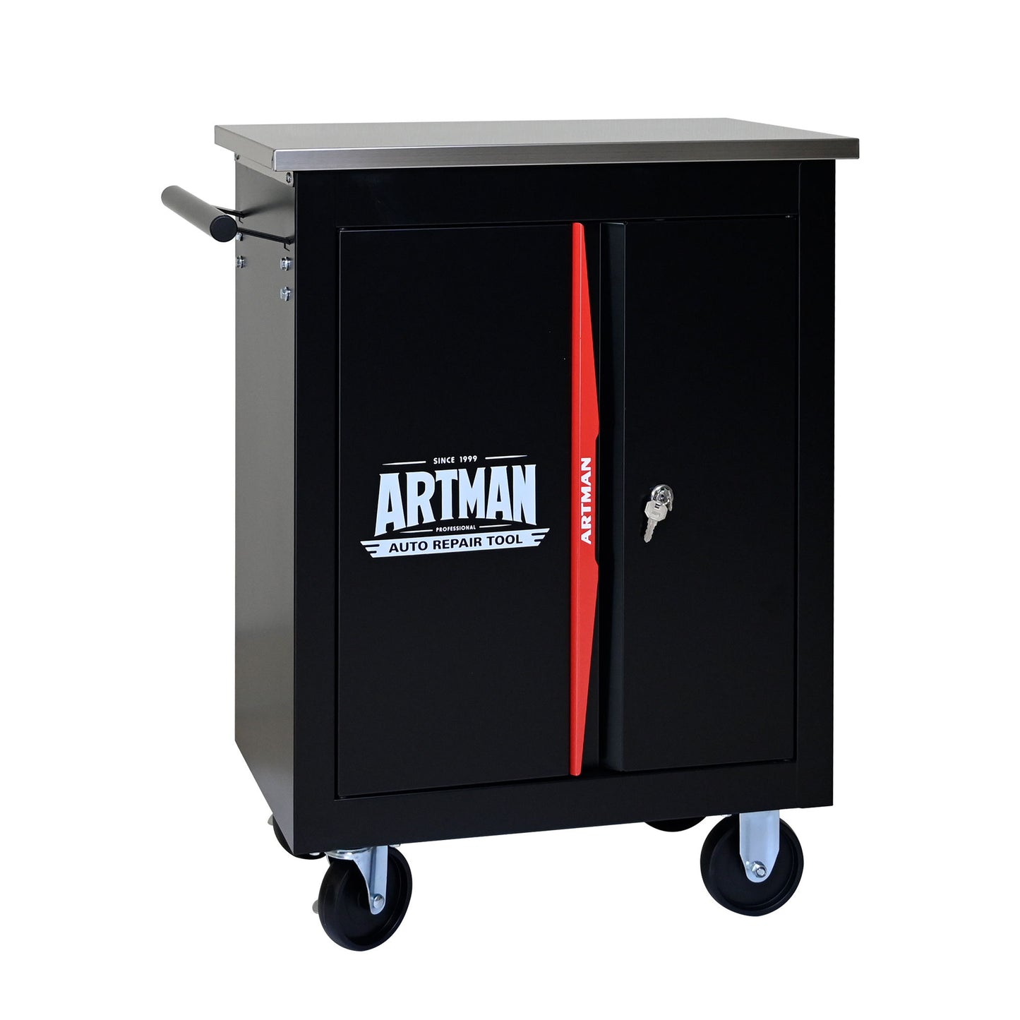 Double Door Clapboardl Multi Function Tool Cart - Black / Red