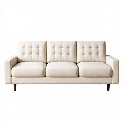 3 Seat Sofa Couch With Tufted Back Upholstered Couch For Living Room