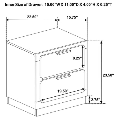 Sophia - 2 Drawer Nightstand