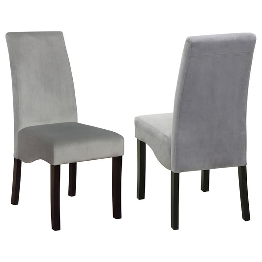 Upholstered Dining Chair Soft Padded Seat And Flared Back Design (Set of 2) - Gray