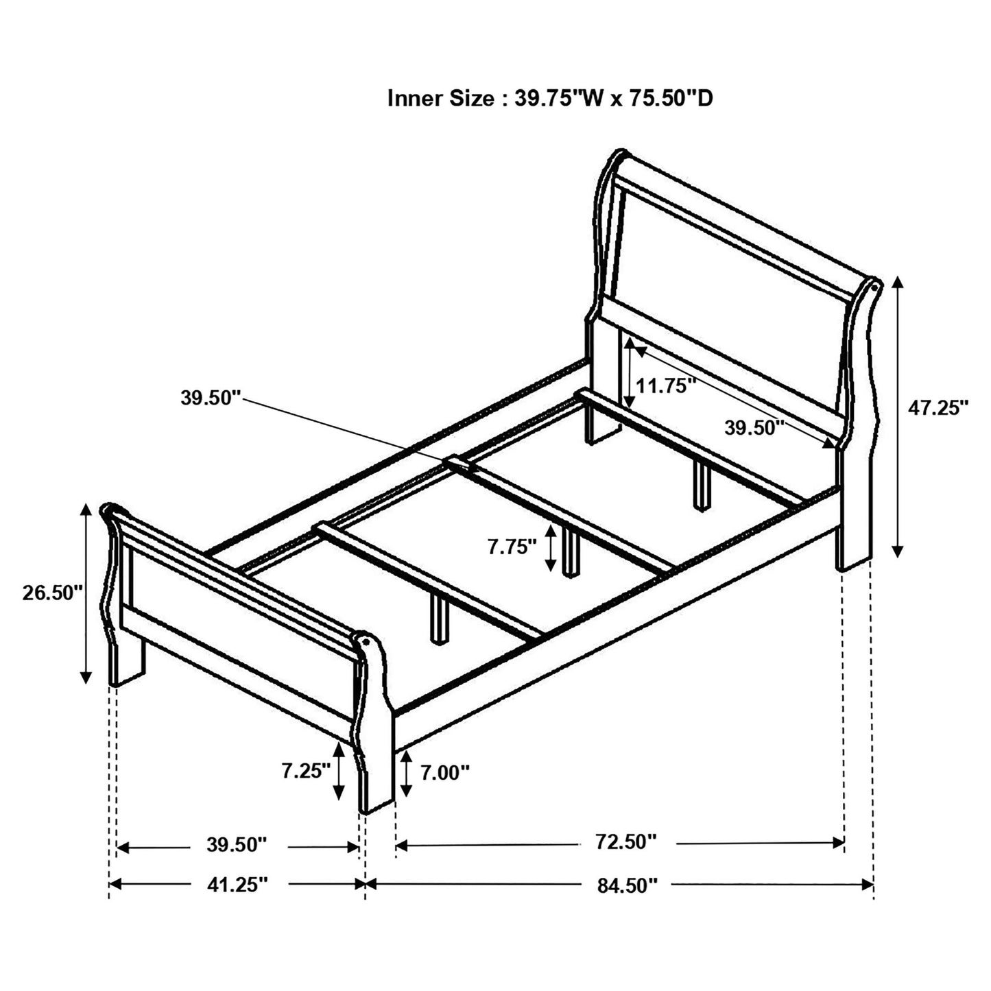 Graffenstaden - Sleigh Bed