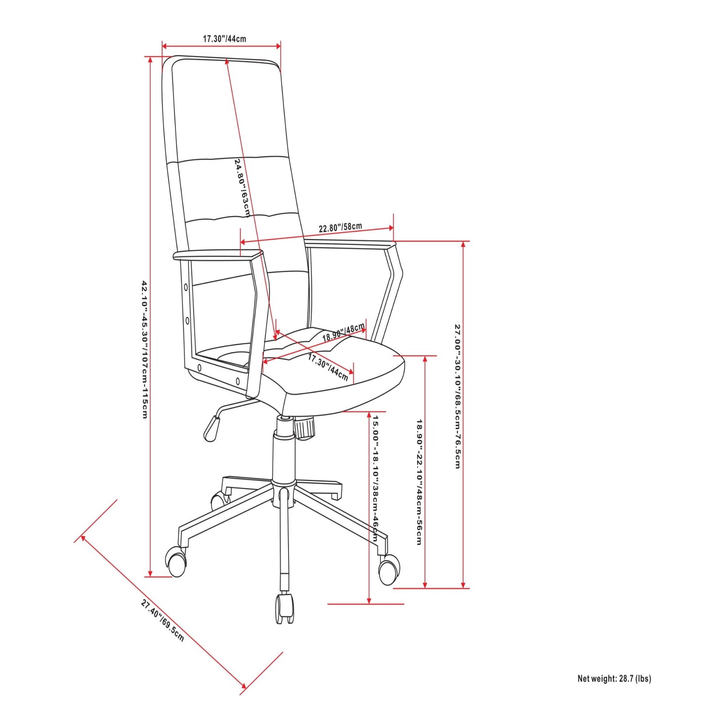 Foley - Swivel Office Chair - Distressed Blue