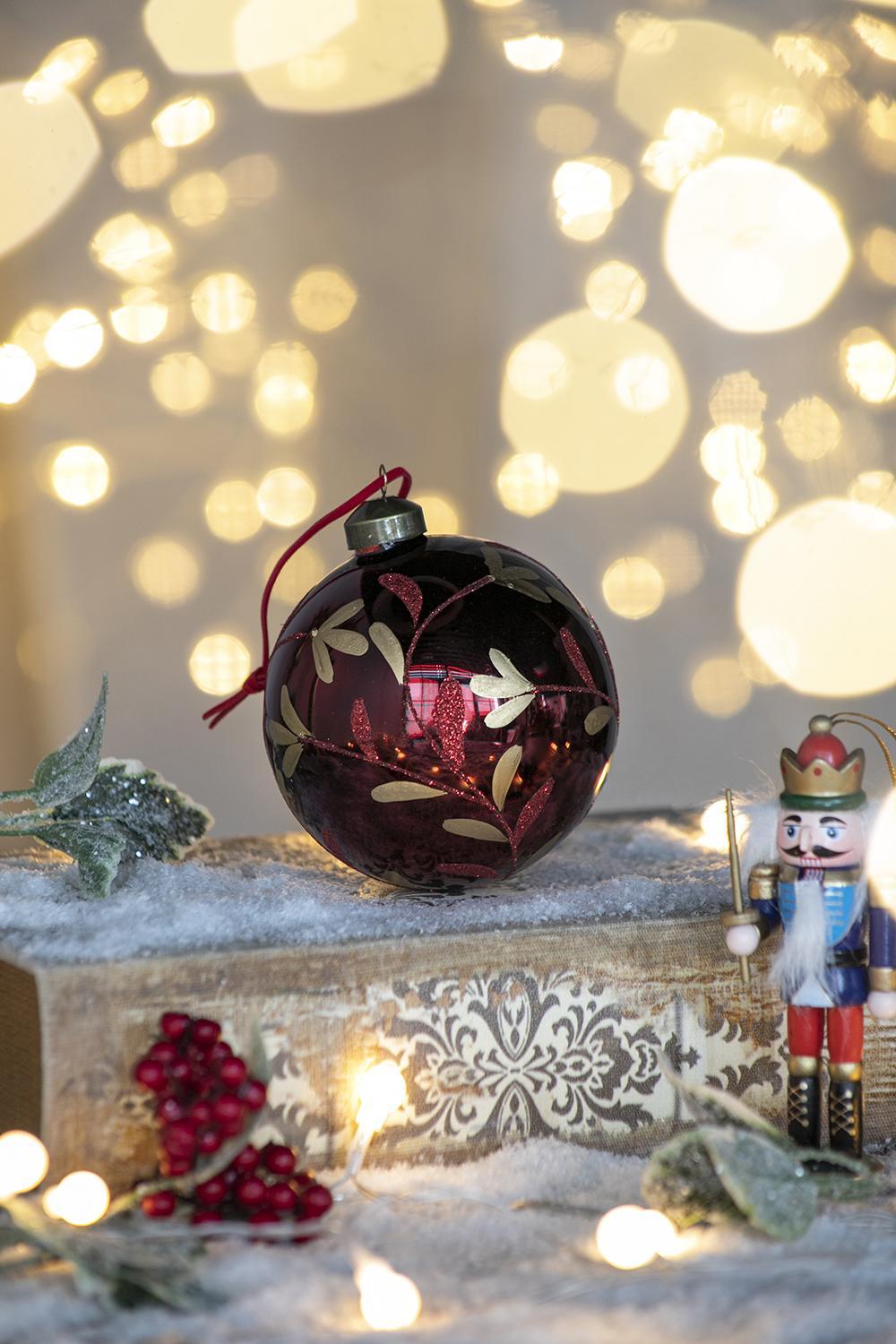 Christmas Ball Glass Decorative Hanging Ball Christmas Tree Ornaments, For Holiday Party Decorations