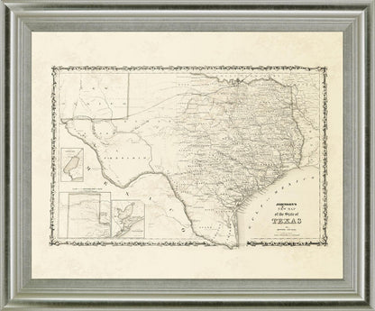 Aged Cartographer - 28" x 34" Framed Wall Art - Beige