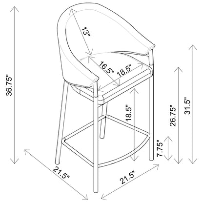 Sloped Arm Counter Stools (Set of 2) - Beige